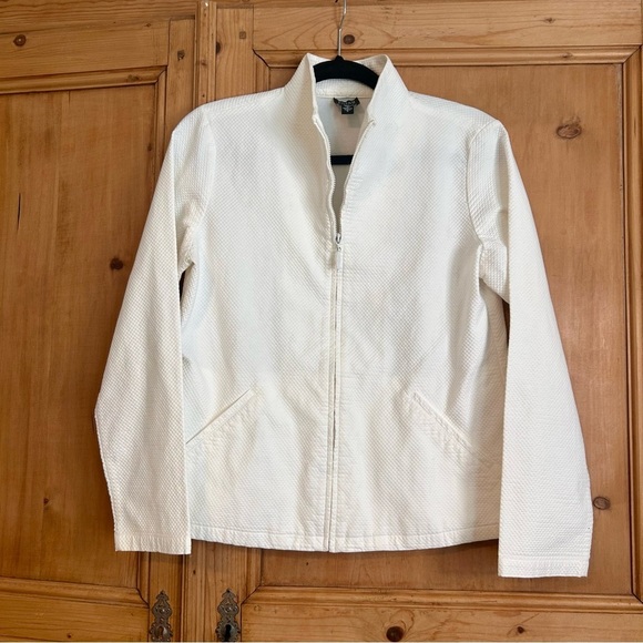 Eileen Fisher Jackets & Blazers - Eileen Fisher Cream Textured Cotton Blend Jacket Size S